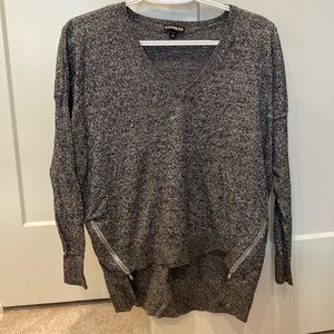Express Hi-Low Zipper Front Sweater, Size XS